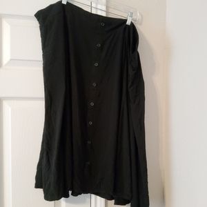 Black Challis midi skirt